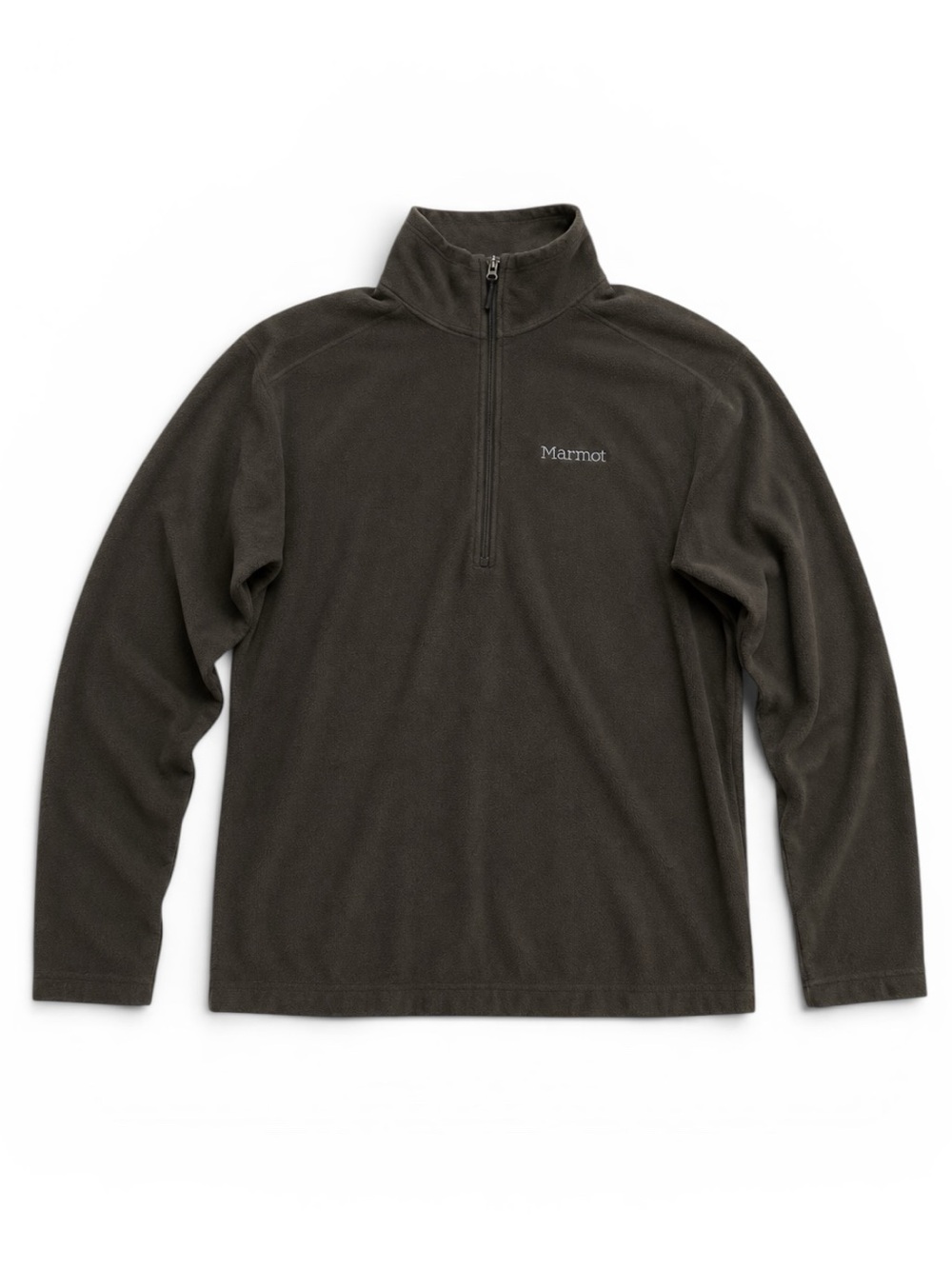 Marmot Polartec Fleece 1/4 Zip Pullover Sweatshirt Outdoor Hiking Brown Medium
